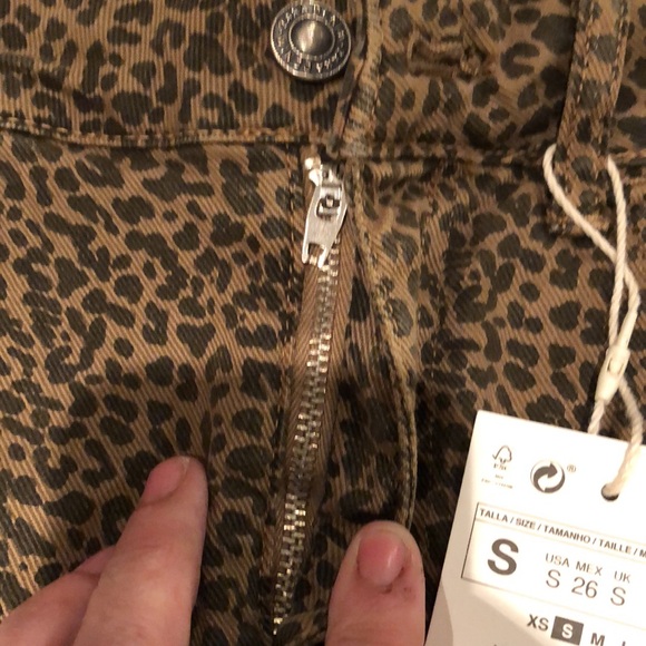 Zara NWT brown/black leopard print denim midi skirt - Picture 5 of 12
